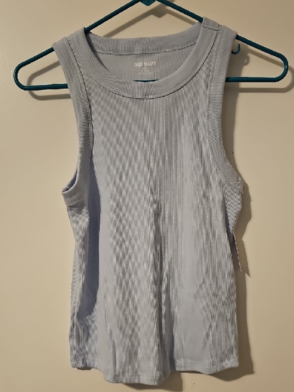 Light Blue Ribbed Tank Top - Picture 2 of 3